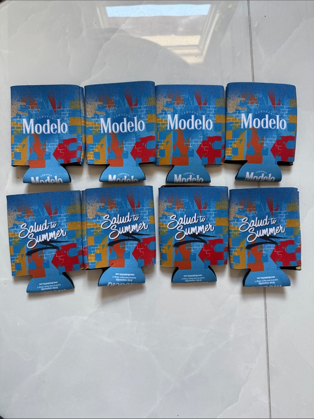 Modelo Salud to Summer' Blue Can Cooler / Koozie - Pack of 8